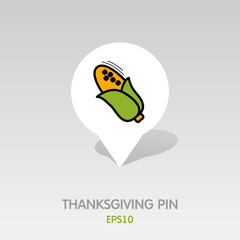 Corn pin map icon. Harvest. Thanksgiving vector
