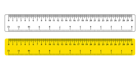 Vector illustration set of two rulers