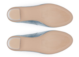 Bottom of shoes, isolated on white background.