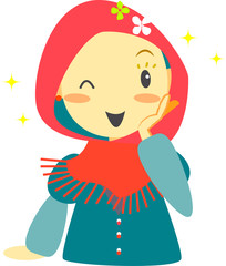 イスラム教徒の女性　嬉しい