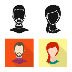 Vector illustration of professional and photo symbol. Set of professional and profile stock symbol for web.