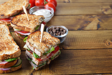 Sandwich with cheese and ham
