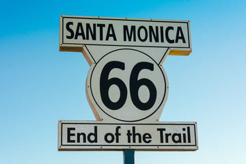 Historic route 66 sign in the USA