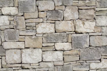 Keuken spatwand met foto Dry stone wall as seamless background © smuki