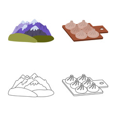 Vector design of culture and sightseeing logo. Collection of culture and originality stock vector illustration.