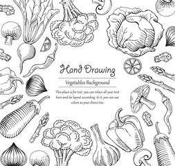 Obraz premium organic vegetable food template with text