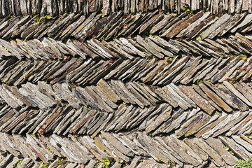 Wall of Cornish slate