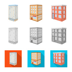 Vector illustration of construction and building icon. Collection of construction and estate stock vector illustration.