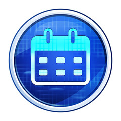 Calendar icon futuristic blue round button vector illustration