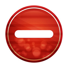 Minus icon realistic diagonal motion red round button illustration