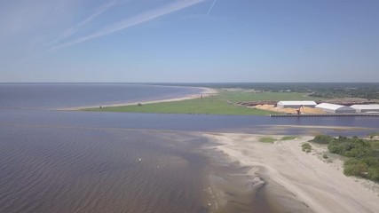 Baltic Sea coast beach Parnu Estonia aerial drone top view 4K UHD video