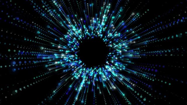 4k Animated background of particles forming a tunnel