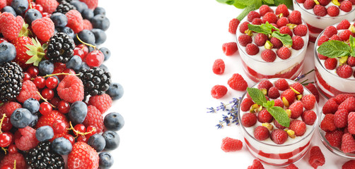 Raspberry cheesecake in a glass