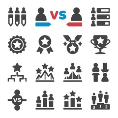 competition and challenge icon set,vector and illustration