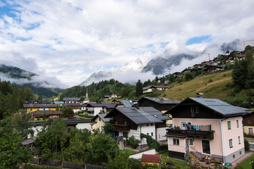 Fototapeta na wymiar View of Muhlbach (Austria) a beautiful little village in the middle of the Austrian Alps