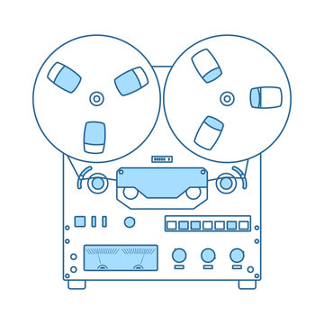 blue reel-to-reel tape recorder clip art preview