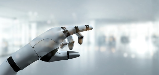 Cyborg robot hand - 3d rendering