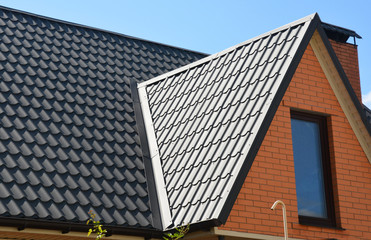 Fototapeta premium Attic roof construction with waterproofing in problem area
