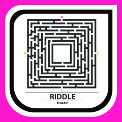 Maze square icon. Puzzle for children - maze game