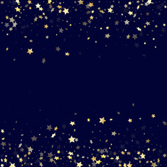 Gold falling star sparkle elements of glitter gradient vector background.