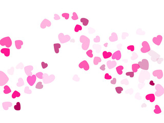 Hearts confetti flying vector background graphic design.