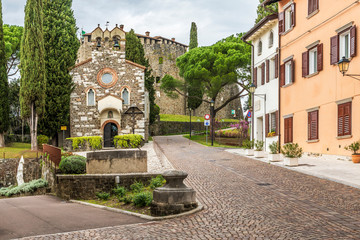 Ancient castle of Gorizia. Friuli, Italy - obrazy, fototapety, plakaty