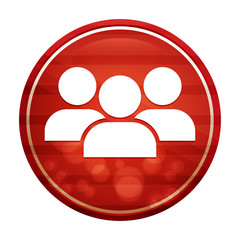 User group icon realistic diagonal motion red round button illustration