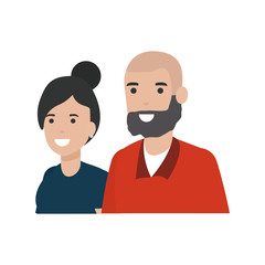 Couple of woman and man cartoon design