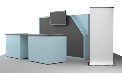 Exhibition Booth. Advertising POS POI Promotion counter. Retail Trade Stand