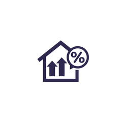 mortgage, loan rate growth icon