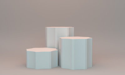 Simple Cylindrical Shape Product Display Isolated On Blank Background. Greece Column Shape POS Stand. 3D rendering