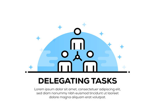 DELEGATING TASKS ICON CONCEPT