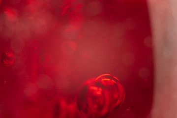 a lot of air bubbles in the liquid