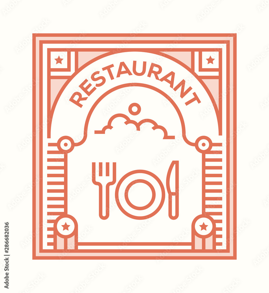 Wall mural RESTAURANT ICON CONCEPT