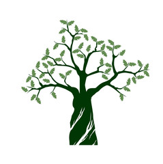 Obraz premium Oak Tree on white background. Vector Illustration and concept pictogram.