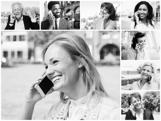 Portraits of beautiful commercial people