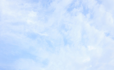 Clear blue sky with white cloud pattern background in sunshine day