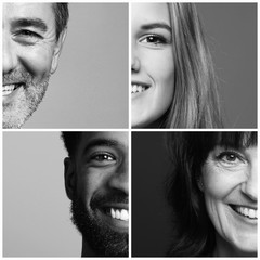 Portraits of beautiful commercial people