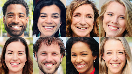 Portraits of beautiful commercial people