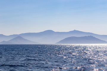 sea and moutain landscape, Naxos, Greece