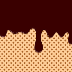 Fototapeta premium Melting ice cream, poster design template, vector illustration