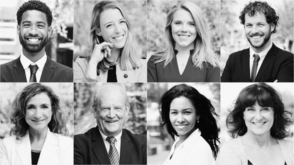 Portraits of beautiful commercial people