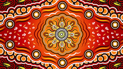 Illustration based on aboriginal style of background.