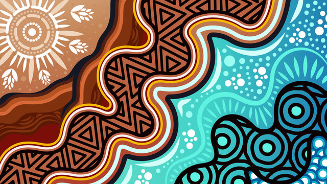 An illustration based on aboriginal style of background