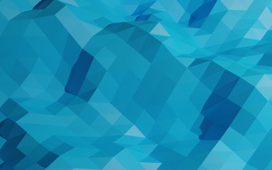 Fototapeta premium Blue abstract geometric rumpled triangular low poly 3d rendering 