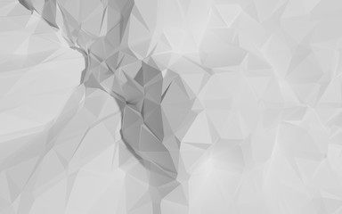 White abstract geometric rumpled triangular low poly 3d rendering 