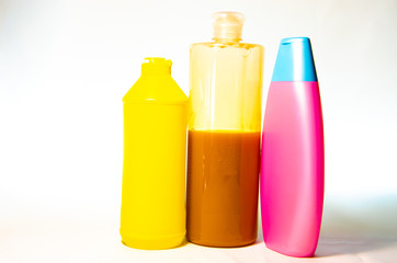 bottle paraben freе shampoo bottle on white background