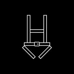 Safety harness sign. system of belts or restraints to hold a person to prevent falling or injury sign