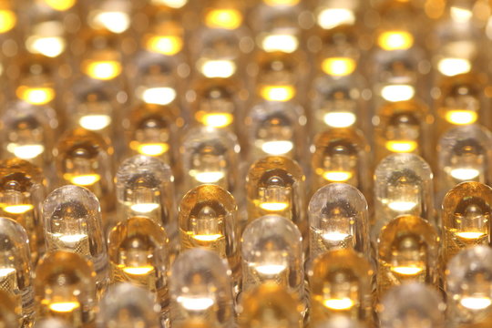 Rows of LED Light Bulbs