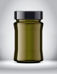 Glass Jar Mockup on Background. 